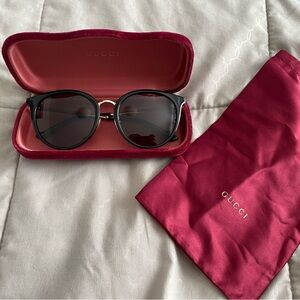 Gucci Black Sunglasses with Burgundy Case